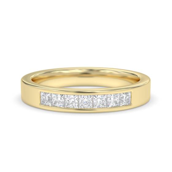 Halb-Ewigkeitsring mit 0,25 ct 7-Stein-Prinzessdiamanten