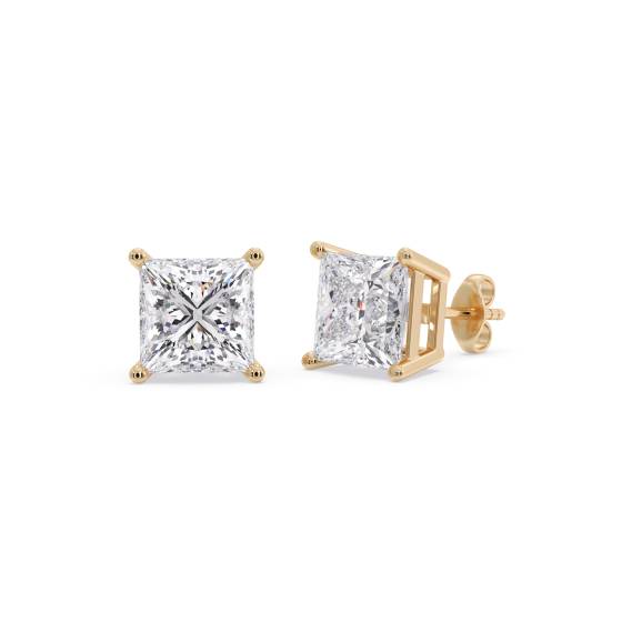 Traditionelle Prinzess-Diamant-Ohrstecker