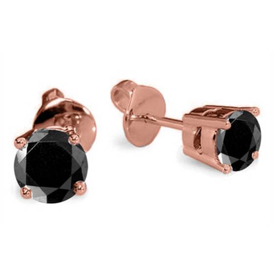 Runde Ohrringe mit schwarzem Diamanten