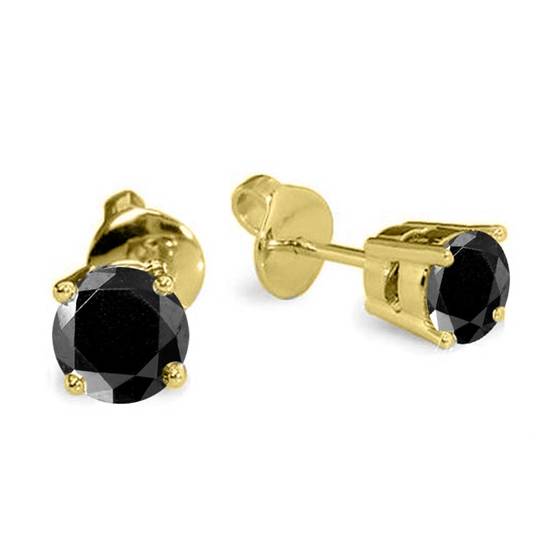 Runde Ohrringe mit schwarzem Diamanten