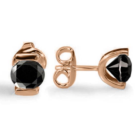 Runde Ohrringe mit schwarzem Diamanten