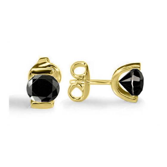Runde Ohrringe mit schwarzem Diamanten