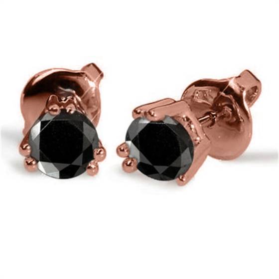 Runde Ohrringe mit schwarzem Diamanten