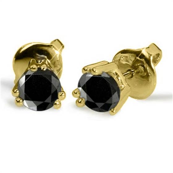 Runde Ohrringe mit schwarzem Diamanten