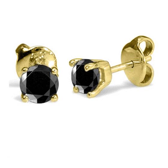 Runde Ohrringe mit schwarzem Diamanten