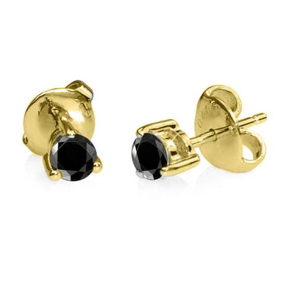Runde Ohrringe mit schwarzem Diamanten