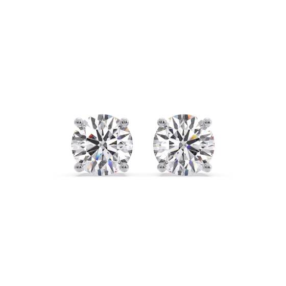 Ohrstecker mit rundem Diamanten im Schleifen-Design