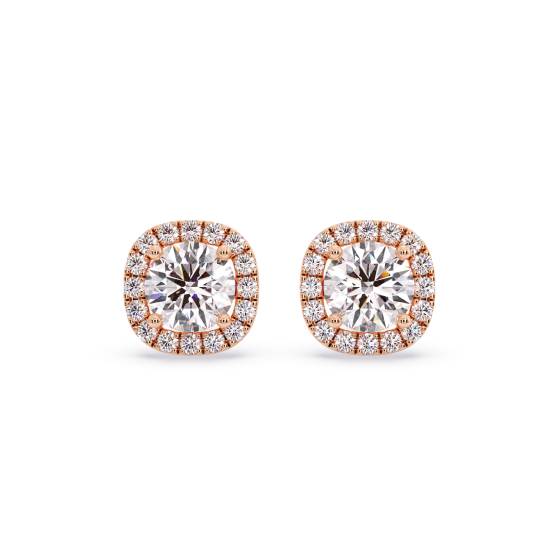 Einzigartige Halo-Ohrringe mit einem einzelnen runden Diamanten (0,75 ct).