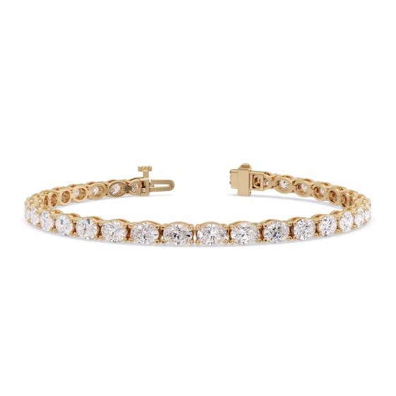 Designer-Armband mit 10 Karat ovalem Diamanten im horizontalen Set