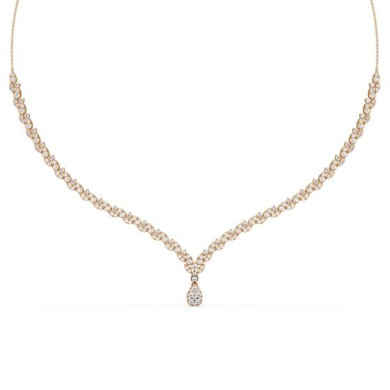 Halskette mit tropfenförmigem Diamantbesatz (3 Karat)