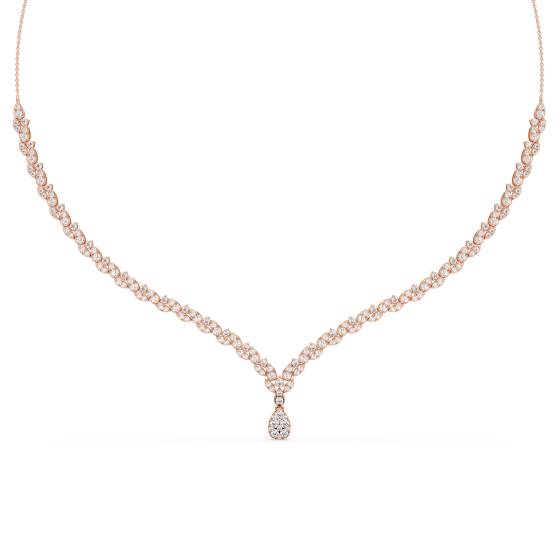 Halskette mit tropfenförmigem Diamantbesatz (3 Karat)