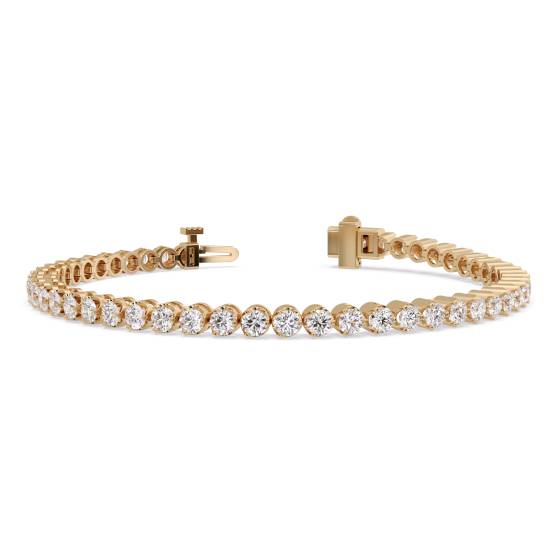 Tennisarmband mit einreihigem, rundem Diamanten