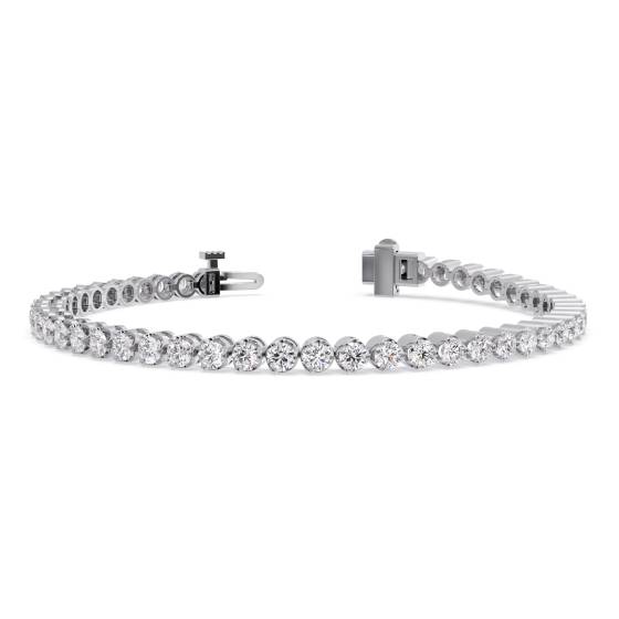 Tennisarmband mit einreihigem, rundem Diamanten