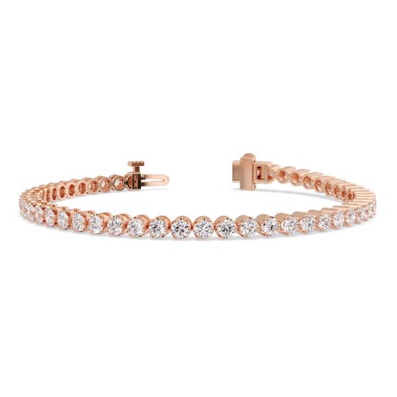 Tennisarmband mit einreihigem, rundem Diamanten