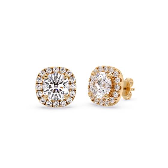 Round Diamond Halo Earrings