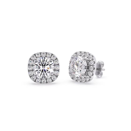 Round Diamond Halo Earrings