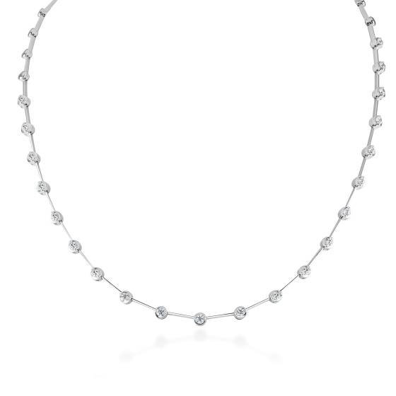 Elegante runde Diamant-Tropfenkette mit 1,00 ct VVS/E-F