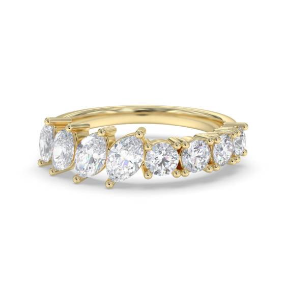 Round Diamond Half Eternity Ring