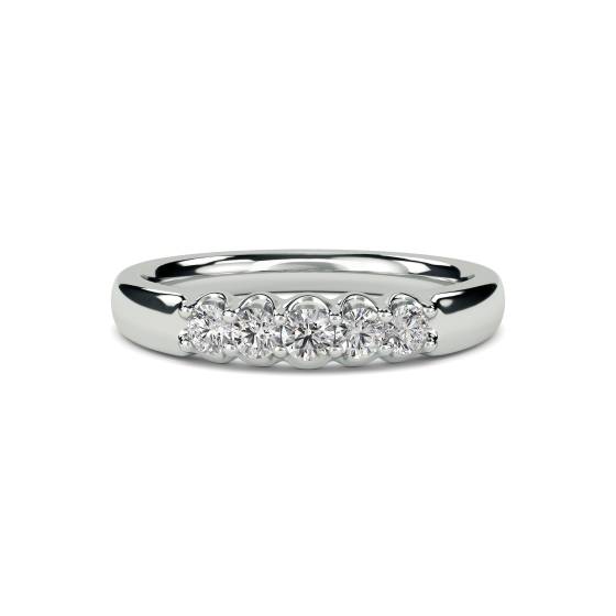 Round Diamond Half Eternity Ring