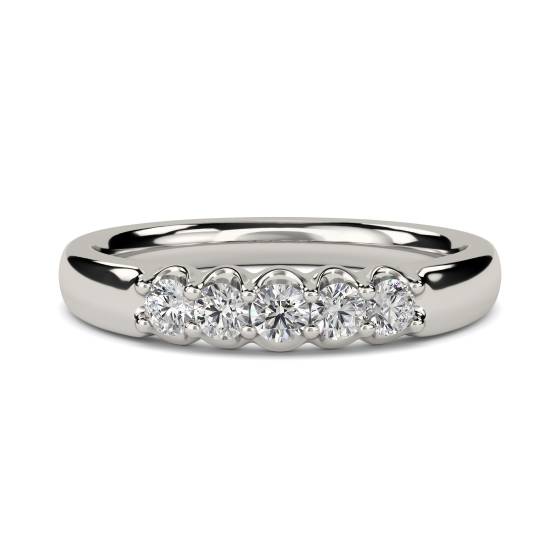 Round Diamond Half Eternity Ring