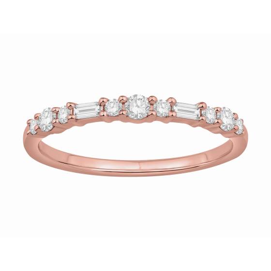 Baguette and Round Diamond Alternating Eternity Ring