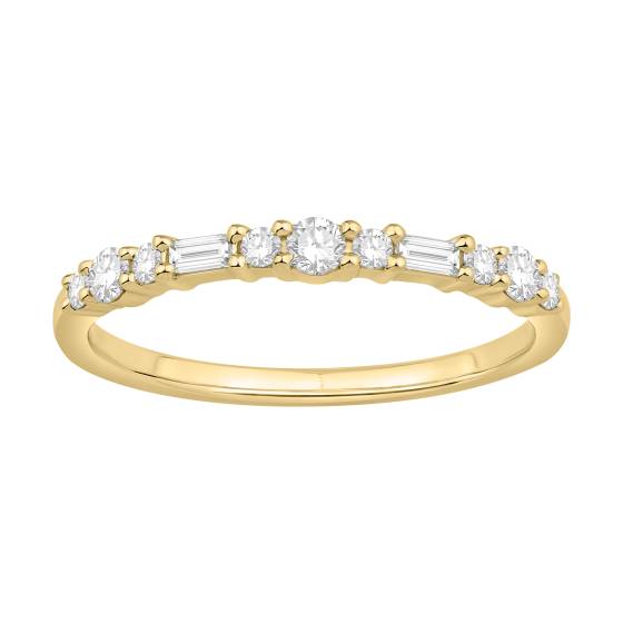 Baguette and Round Diamond Alternating Eternity Ring