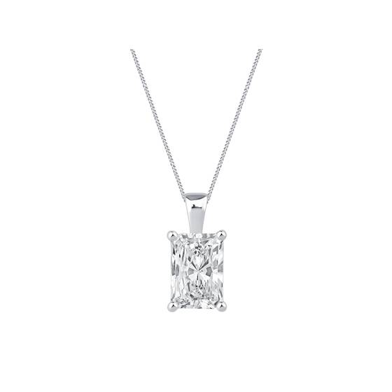 2,00 ct VVS1/D-E Radiant-Schliff, im Labor gezüchteter Radiant-Solitär-Anhänger