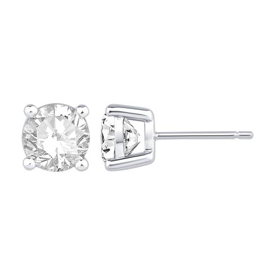 Ohrstecker mit vier Krappen und im Labor gezüchteten Diamanten
