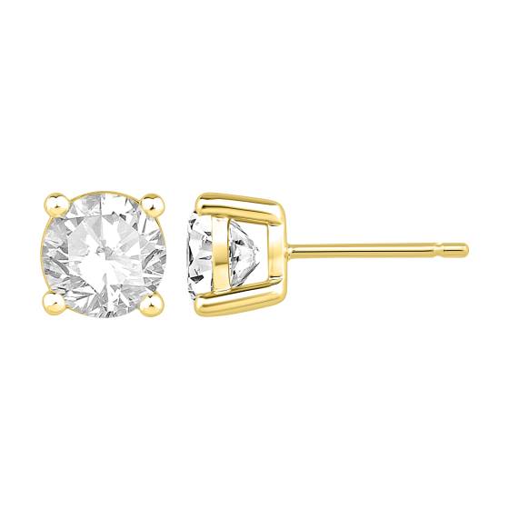 Ohrstecker mit vier Krappen und im Labor gezüchteten Diamanten