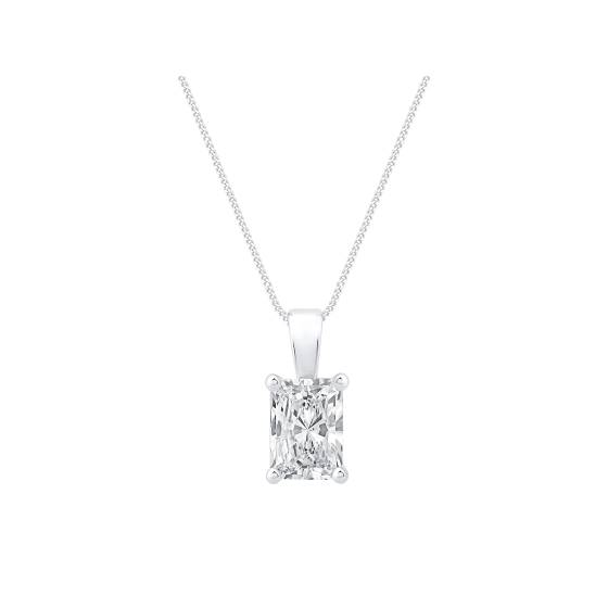 1,00 ct VVS1/D-E Radiant-Schliff, im Labor gezüchteter Radiant-Solitär-Anhänger
