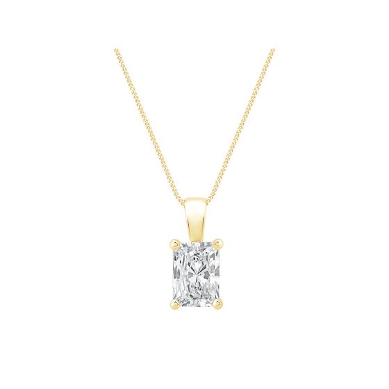 1,00 ct VVS1/D-E Radiant-Schliff, im Labor gezüchteter Radiant-Solitär-Anhänger