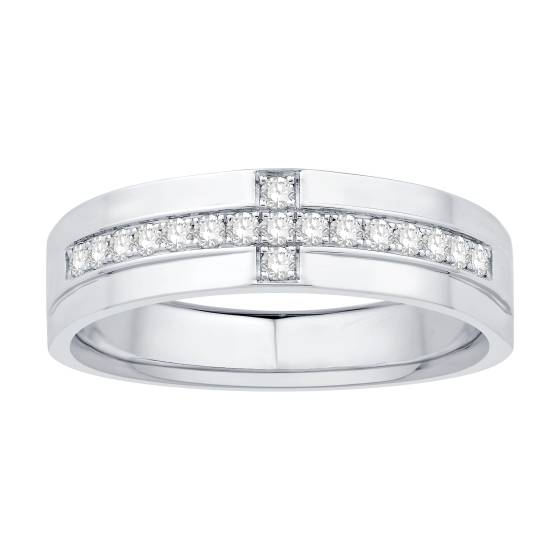 Herren-Ehering mit Diamanten