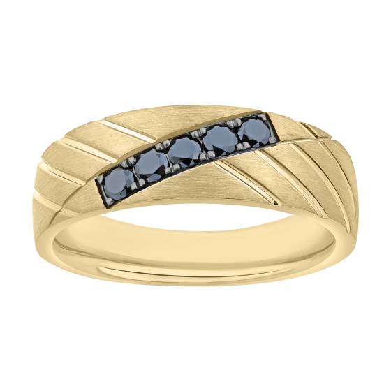 0,30 ct Herren-Ewigkeitsring mit schwarzem Diamanten in Lünettenfassung
