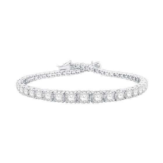 Designer-Armband mit 7 Karat rundem Diamanten in der Mitte und abgestuftem Durchmesser