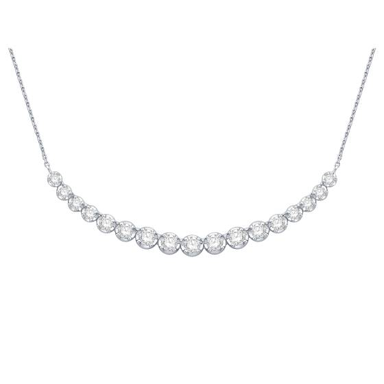 Halskette mit rundem, im Labor gezüchtetem Diamanten