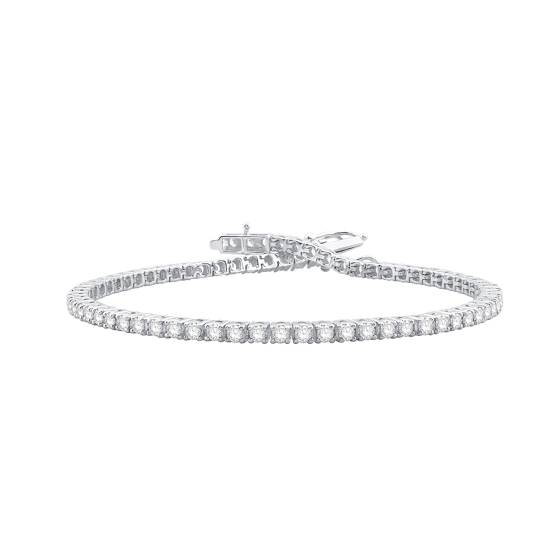 2,00 ct VVS1/D-E 7,2 Zoll rund geschliffenes, im Labor gezüchtetes Tennisarmband