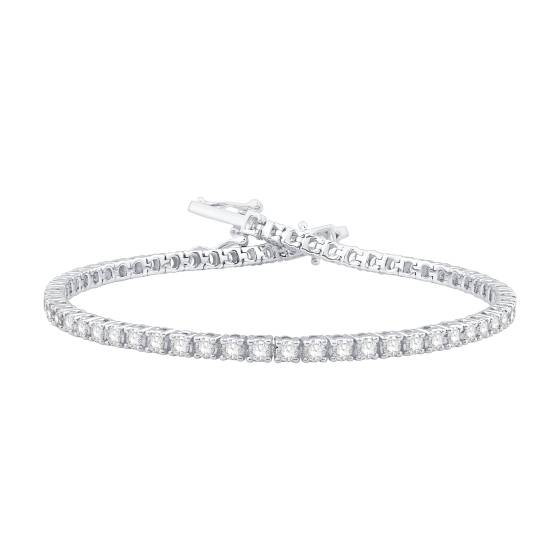 3,00 ct VVS1/D-E 7 Zoll rund geschliffenes, im Labor gezüchtetes Tennisarmband