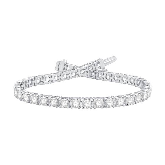 10,00 ct VVS1/D-E 7 Zoll rund geschliffenes, im Labor gezüchtetes Tennisarmband