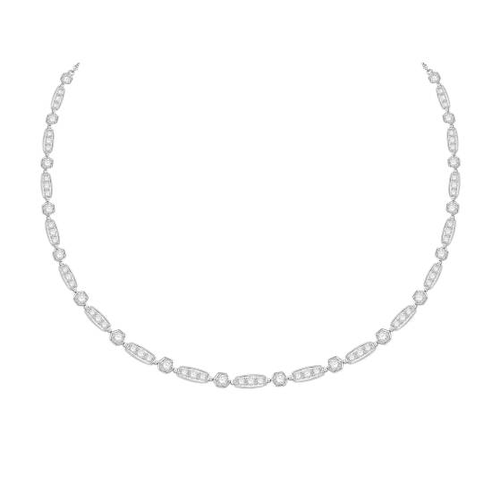 5-Karat-Runddiamant in Lünettenfassung – Designer-Kettenhalskette