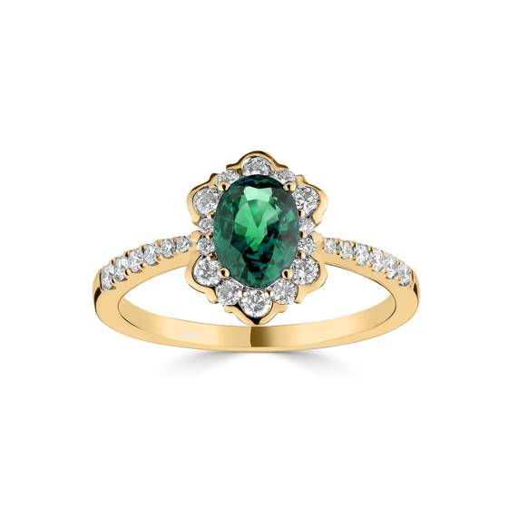 Smaragd-Birnenring mit 1,50 ct