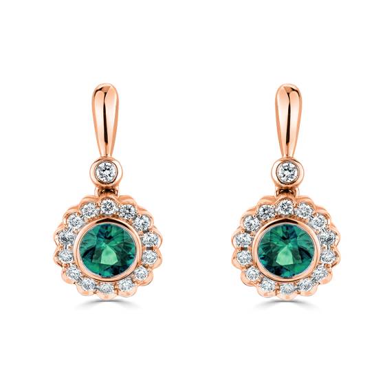 Smaragd-Ohrhänger mit Muschelkante, 1,30 ct