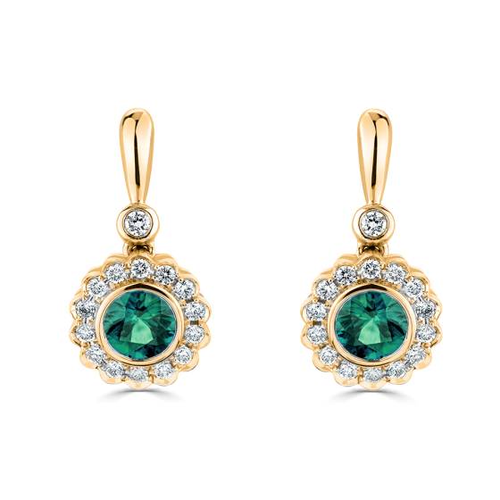 Smaragd-Ohrhänger mit Muschelkante, 1,30 ct