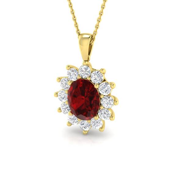 4.62ct / Oval Cut Lab Diamond Diana Pendants