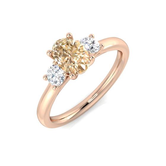 1.05ct I1/G Round Cut Natural Diamond Morganite Rings