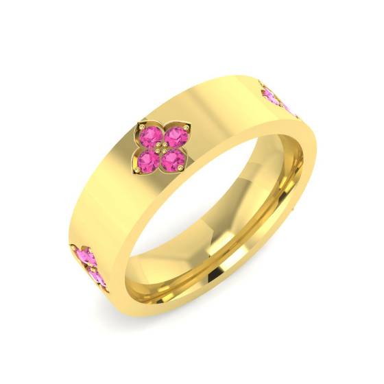 0.43ct AA/AA Round Cut Natural Diamond Pink Sapphire Rings