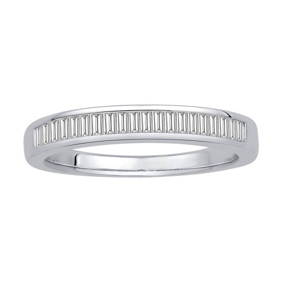 Halb-Ewigkeitsring mit 0,45 ct VS/E-F Baguette-Naturdiamant