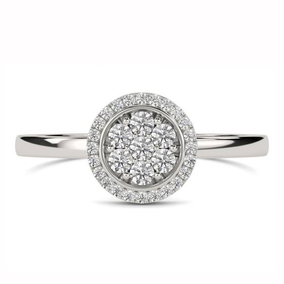 Elegant Round Diamond Halo Cluster Ring