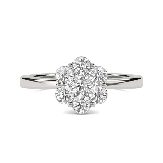 Elegant Round Diamond Cluster Ring