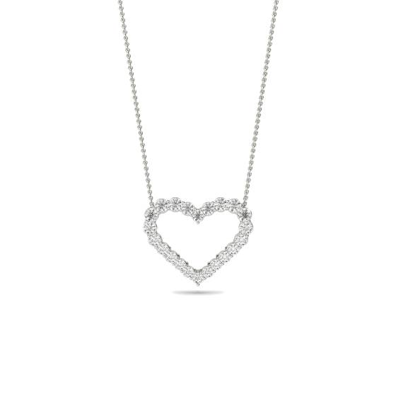 Classic Round Diamond Heart Pendant