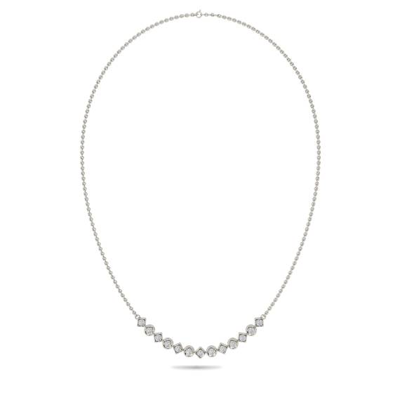 Elegant Round Diamond Drop Necklace